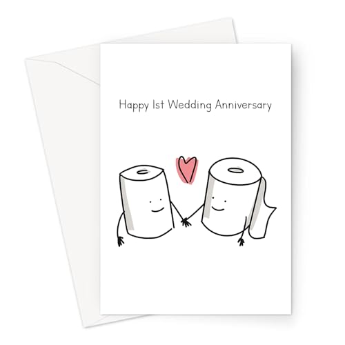 Glückwunschkarte zum 1. Hochzeitstag, zwei Toilettenpapierrollen, verliebt, für Ehepartner Glückwunschkarte zum 1. Hochzeitstag, zwei Toilettenpapierrollen, verliebt, für Ehepartner von LEMON LOCO