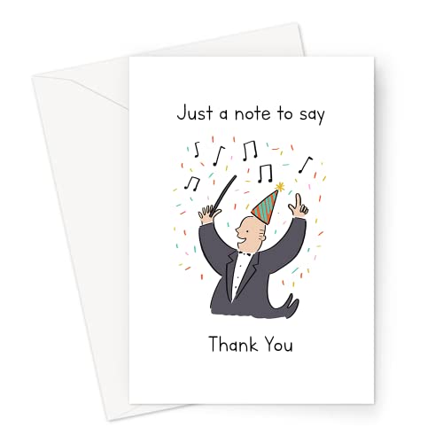 Grußkarte mit Aufschrift "Just A Note to Say Thank You", Dankeskarte für Musiker, Musikspiel, Dankeskarte für Freunde, Geschwister, Eltern, Großeltern, Partner oder Ehepartner, nur eine Notizkarte von LEMON LOCO