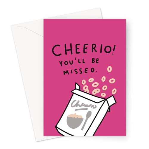 LEMON LOCO Cheerio! You'll Be Missed Greeting Card | Funny Food Pun Leaving Card For Coworker, Cereal Joke You're Leaving Card, Silly Retirement Card von LEMON LOCO