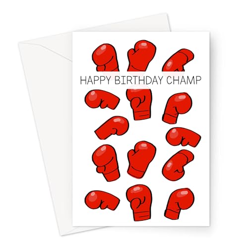 LEMON LOCO Happy Birthday Champ Greeting Card | Boxing Glove Print Happy Birthday Card For Boxer, Boxing Pun Colourful Birthday Card von LEMON LOCO