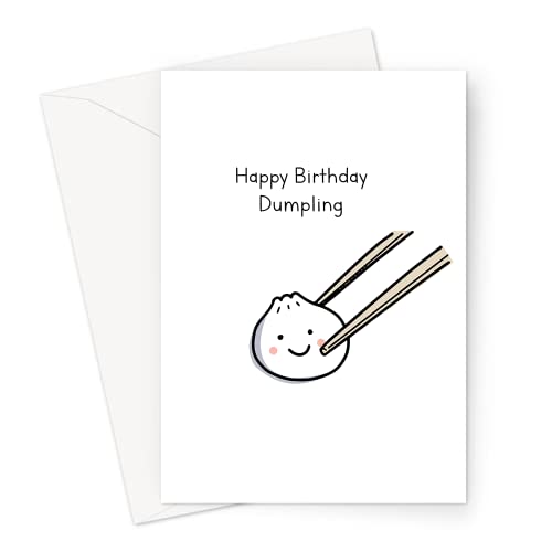 LEMON LOCO Happy Birthday Dumpling Greeting Card | Funny Birthday Card, Silly Food Pun Birthday Card, Hand Illustrated Dumpling Birthday Card von LEMON LOCO
