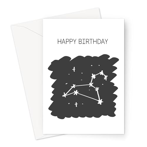 LEMON LOCO Happy Birthday Leo Greeting Card | Leo Astrology Birthday Card, Star Sign Constellation Illustration, July August Birthday, Zodiac von LEMON LOCO