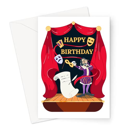 LEMON LOCO Happy Birthday Theatre Greeting Card | Shakespeare On Stage Happy Birthday Card For Theatre Goer, Hobby Birthday Card For Theatre Lover, Theatre Birthday Card von LEMON LOCO