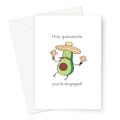 LEMON LOCO Holy Guacamole You're Engaged! Greeting Card | Funny Avocado Pun Congratulations Card, Engagement Card, Cute Card For Engaged Couple von LEMON LOCO