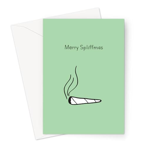 LEMON LOCO Merry Spliffmas Greeting Card | Funny Weed Joke Christmas Card, Blunt, Spliff, Joint Doodle, Merry Christmas Card, Marijuana Pun Card von LEMON LOCO