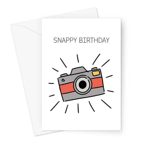 LEMON LOCO Snappy Birthday Greeting Card | Funny Photography Pun Happy Birthday Card For Photographer, Silly Pun Birthday Card, Flashing Camera Doodle von LEMON LOCO