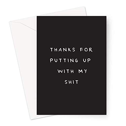 LEMON LOCO Thanks For Putting Up With My Shit Greeting Card | Funny Thank You Card For Friend, Colleague, Teacher Or Boss, Funny Leaving Card For Friend, Colleague, Teacher Or Boss von LEMON LOCO