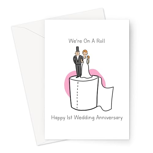LEMON LOCO We're On A Roll Happy 1st Wedding Anniversary Greeting Card | First Year Funny Wedding Anniversary Card For Husband Or Wife, First Year of Marriage Anniversary Card von LEMON LOCO
