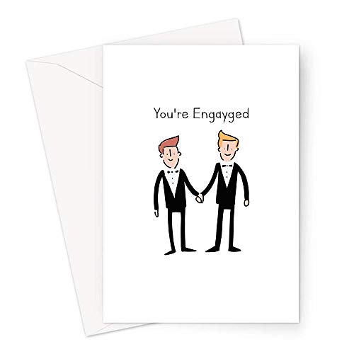 LEMON LOCO You're Engayged Greeting Card | Engagement Card For Gay Couple, LGBTQ+ You're Engaged Card, Congratulations You're Engaged Card For Gay Men, Two Grooms LEMON LOCO You're Engayged Greeting Card | Engagement Card For Gay Couple, LGBTQ+ You're Engaged Card, Congratulations You're Engaged Card For Gay Men, Two Grooms von LEMON LOCO
