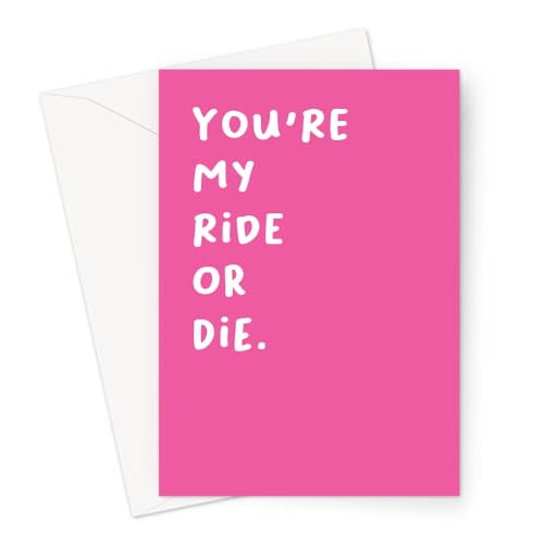 LEMON LOCO You're My Ride Or Die. Greeting Card | Adult Humour Best Friend Thank You Card, Rude Best Friend Birthday Card, Just Because Card, Pink von LEMON LOCO