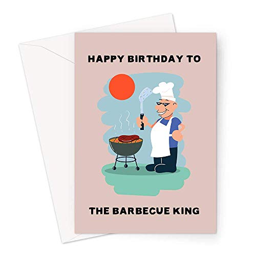 Lustige Geburtstagskarte für Ehemann, Freund oder Vater, der ein Steak in der Sonne grillt. von LEMON LOCO
