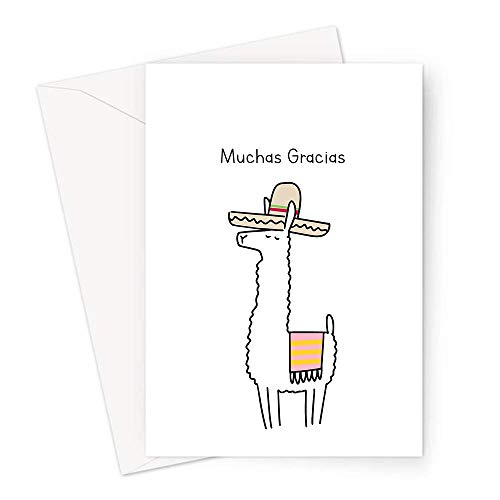 Muchas Gracias Greeting Card | Spanish Thank You Card, Funny Thank You Card, Llama Thank You Card For Boss, Colleague, Teacher or Friend, Spanish Gratitude Card For Her Or Him, Thank You Card von LEMON LOCO