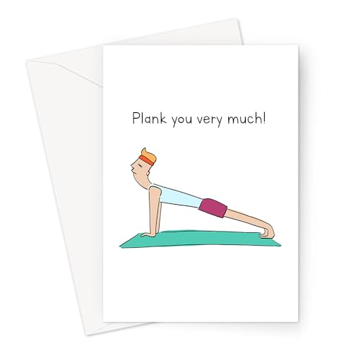 Plank You Very Much! Greeting Card | Funny Thank You Very Much Card, Yogi In Plank Position Thank You Card For Friend, Yoga, Pilates, Gratitude, Thankful Card von LEMON LOCO