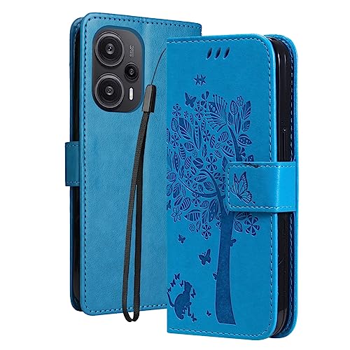 LEMORRY Handyhülle für Xiaomi Redmi Note 12 Pro Plus 5G, Leder Tasche Hülle für Xiaomi Redmi Note 12 Pro Plus Klapphülle Beutel Silikon Schale Schutz Hülle für Xiaomi Redmi Note 12 Pro+, Blau von LEMORRY