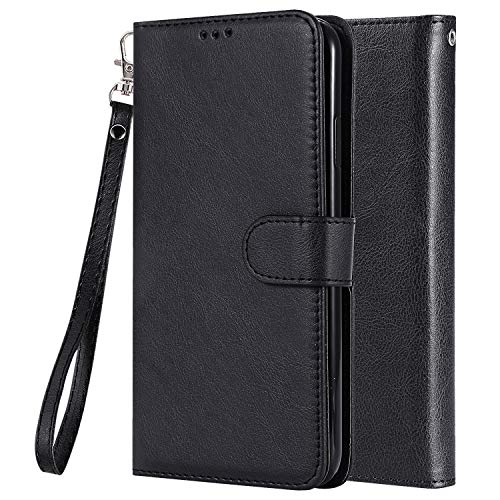 LEMORRY Handyhülle für iPhone 14 Leder Tasche Multifunktional Hülle 2in1 Rei [Auto Ständer] & Fotorahmen Beutel Magnetisch Weich Silikon Schale Klapphülle iPhone 14 (Schwarz) von LEMORRY