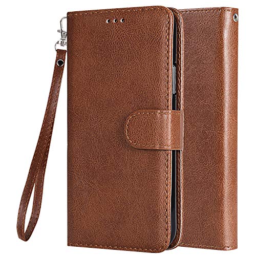 LEMORRY Handyhülle für iPhone 14 Plus Leder Tasche Multifunktional Hülle 2in1 Rei [Auto Ständer] & Fotorahmen Beutel Magnetisch Weich Silikon Schale Klapphülle iPhone 14 Plus (Braun) von LEMORRY