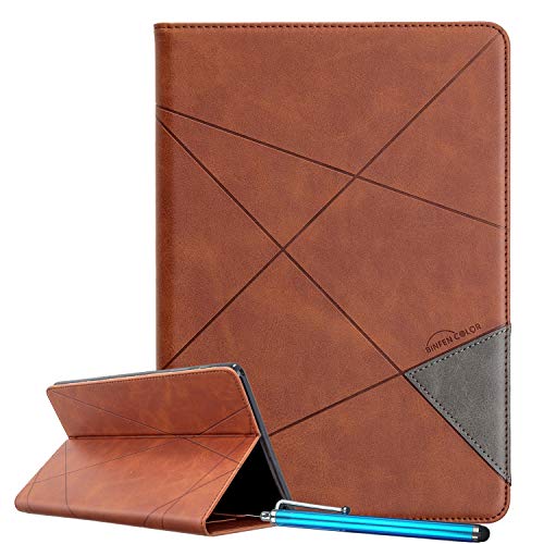 LEMORRY Hülle für Apple iPad Air (Ipad 5) / Apple iPad Air 2 (Ipad 6), Premium Leder Tablet Hülle Flip Cover mit Kartenfächern, Ständer, Hidden-Magnetic, [Auto Schlaf & Aufwachen] (Braun) von LEMORRY