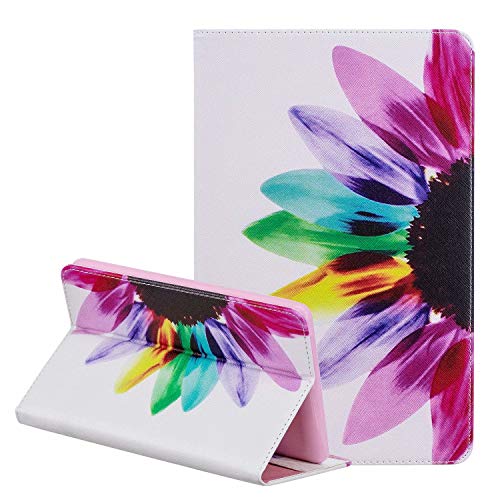 LEMORRY Hülle für Apple iPad Mini (2019) / iPad Mini 5 Tasche Handyhülle Ledertasche Beutel Magnetisch SchutzHülle Kartenschlitz Weich Silikon Cover Schale für iPad Mini 5, Blume von LEMORRY