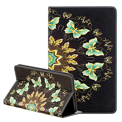 LEMORRY Hülle für Apple iPad Mini (2019) / iPad Mini 5 Tasche Handyhülle Ledertasche Beutel Magnetisch SchutzHülle Kartenschlitz Weich Silikon Cover Schale für iPad Mini 5, Mandalala Blume von LEMORRY