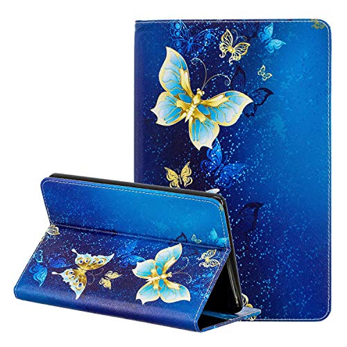 LEMORRY Hülle für Samsung Tab A 10.1 (2019) / T510 T515 Tasche Handyhülle Ledertasche Beutel Magnetisch SchutzHülle Kartenschlitz Weich Silikon Cover Schale Galaxy Tab A 10.1 (2019), Schmetterling von LEMORRY