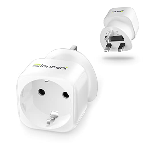 LENCENT 1X Reiseadapter Deutschland zu UK Reisestecker Stromadapter Typ G Schuko für GB England Irland Dubai Mauritius Singapur Wand Steckdose von LENCENT