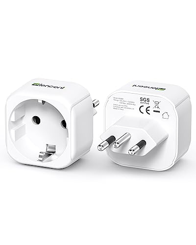 LENCENT 2X Reiseadapter Typ N Brasilien, Europa DE Deutsch 2 Pin auf BR 3 Pin Reisestecker Adapter für Brasilien Steckdose von LENCENT