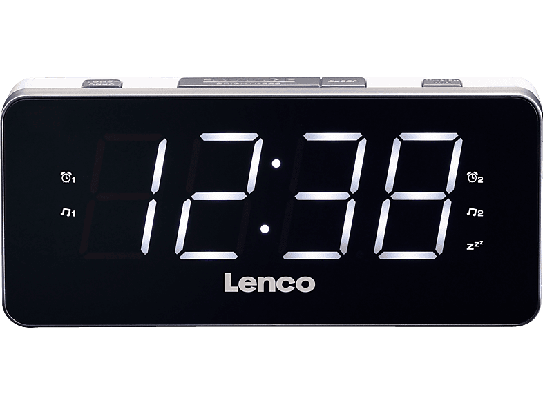 LENCO CR 18 Radio-Uhr, PLL FM Radio, FM, Schwarz/Weiß von LENCO