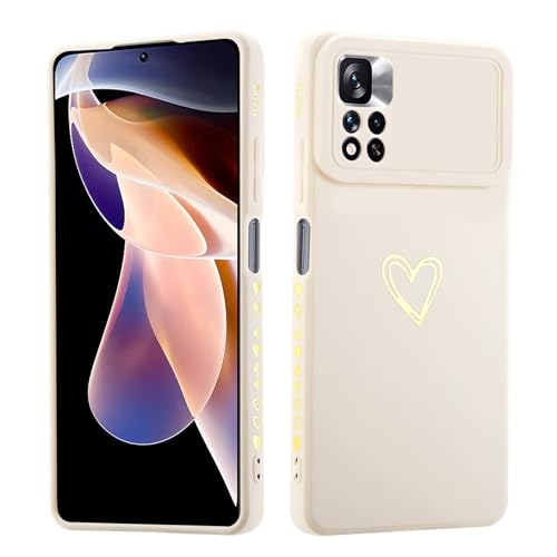 LENGRACE für XiaoMi Poco M4 PRO 4G Liebesmuster Hülle,Galvanik Goldfarbene Herzmuster Stilvoll für Mädchen Frauen Stoßfeste Silikon TPU Handyhülle-Weiß LENGRACE für XiaoMi Poco M4 PRO 4G Liebesmuster Hülle,Galvanik Goldfarbene Herzmuster Stilvoll für Mädchen Frauen Stoßfeste Silikon TPU Handyhülle-Weiß von LENGRACE