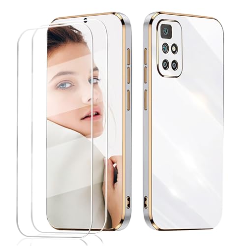 LENGRACE für XiaoMi RedMi 10 2022 Galvanisierte Hülle mit 2 Stück Schutzfolie,Luxuriös Glatt Ultra Dünn Silikon Stoßfeste TPU Handyhülle-Weiß LENGRACE für XiaoMi RedMi 10 2022 Galvanisierte Hülle mit 2 Stück Schutzfolie,Luxuriös Glatt Ultra Dünn Silikon Stoßfeste TPU Handyhülle-Weiß von LENGRACE