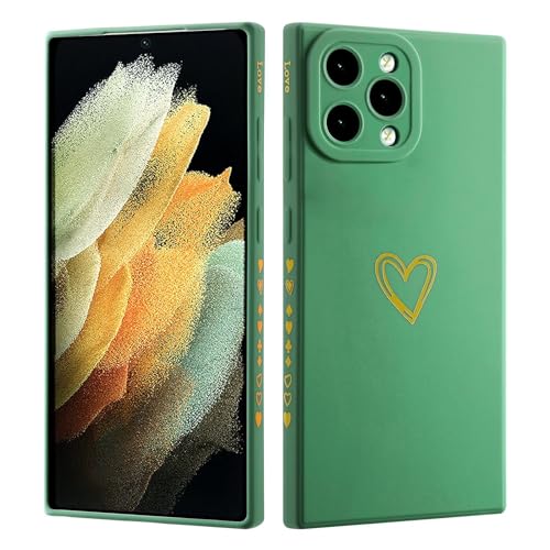 LENGRACE für iPhone 14 PRO MAX 6.7 Liebesmuster Hülle,Galvanik Goldfarbene Herzmuster Stilvoll für Mädchen Frauen Stoßfeste Silikon TPU Handyhülle-Grün LENGRACE für iPhone 14 PRO MAX 6.7 Liebesmuster Hülle,Galvanik Goldfarbene Herzmuster Stilvoll für Mädchen Frauen Stoßfeste Silikon TPU Handyhülle-Grün von LENGRACE