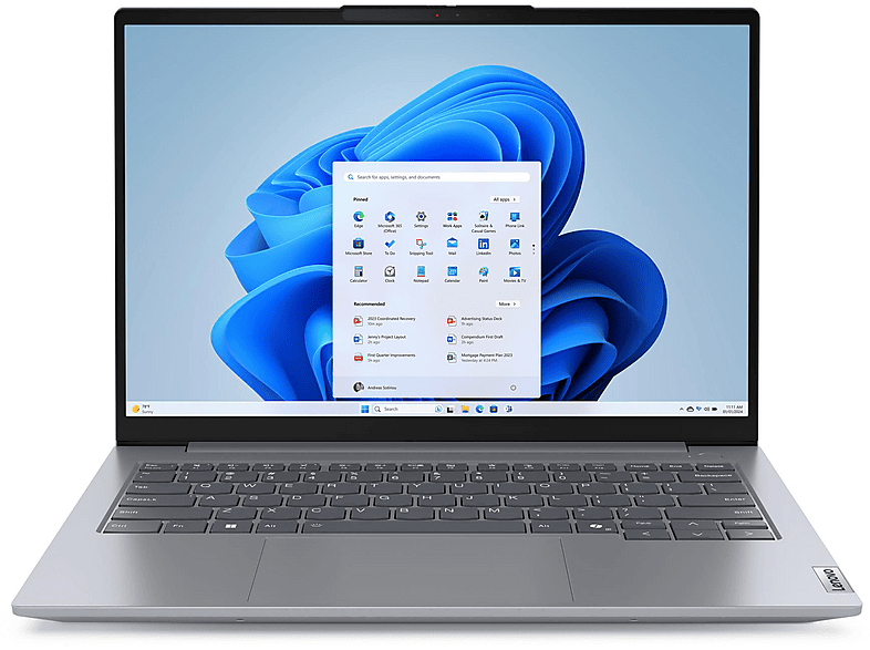 LENOVO - B2B ThinkBook 14, Business Notebook, mit 14 Zoll Display, Intel® Core™ Ultra 5 125U Prozessor, 16 GB RAM, 512 SSD, Onboard Graphics, Arctic Grey, Windows 11 Pro von LENOVO - B2B