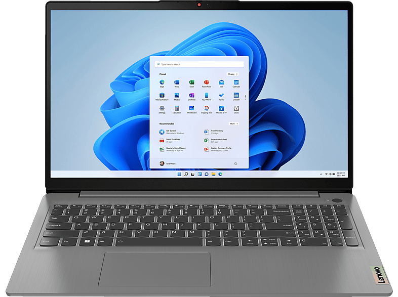 LENOVO IdeaPad 3i, Notebook, mit 15,6 Zoll Display, Intel® Core™ i3,i3-1215U Prozessor, 8 GB RAM, 512 SSD, UHD Graphics, Arctic Grey, Windows 11 Home (64 Bit) von LENOVO