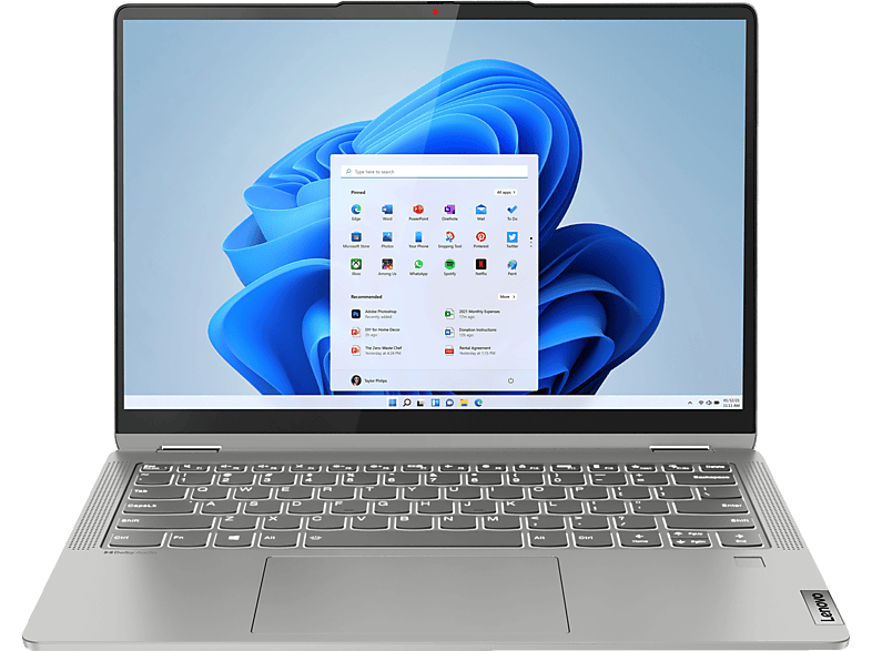 LENOVO IdeaPad Flex 5i, Convertible, mit 14 Zoll Display, Intel® Core™ i3 i3-1215U Prozessor, 8 GB RAM, 256 SSD, UHD Graphics, Cloud Grey, Windows 11 Home (64 Bit) von LENOVO