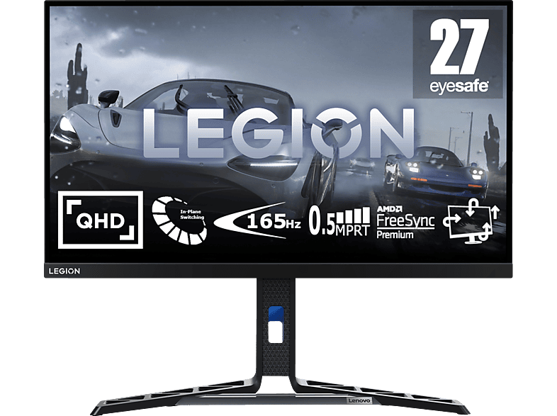 LENOVO Y27q-30 27 Zoll QHD Gaming-Monitor (0,5 ms Reaktionszeit, DisplayPort/Typ-C2 : 165Hz (Übertaktet bis 180 Hz), HDMI 144Hz) von LENOVO