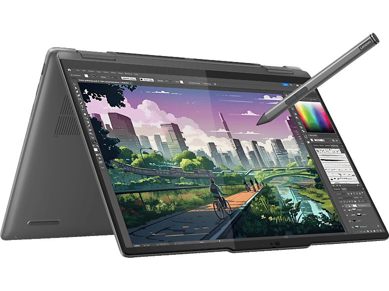 LENOVO Yoga 7i, Convertible, mit 14 Zoll Display, Intel® Evo™ Plattform, Core™ Ultra 7 155H Prozessor, 16 GB RAM, 1 TB SSD, Arc® GPU, Storm Grey, Windows 11 Home (64 Bit) von LENOVO