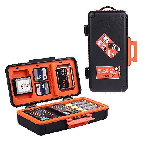Kamera-Akku-Speicherkartenbox, wasserdicht und stoßfest, SD XQD CF, Compact-Flash-Kamera-Akku, AA, Medienspeicher, Organizer, Fotozubehör Kamera-Akku-Speicherkartenbox, wasserdicht und stoßfest, SD XQD CF, Compact-Flash-Kamera-Akku, AA, Medienspeicher, Organizer, Fotozubehör von LENSGO
