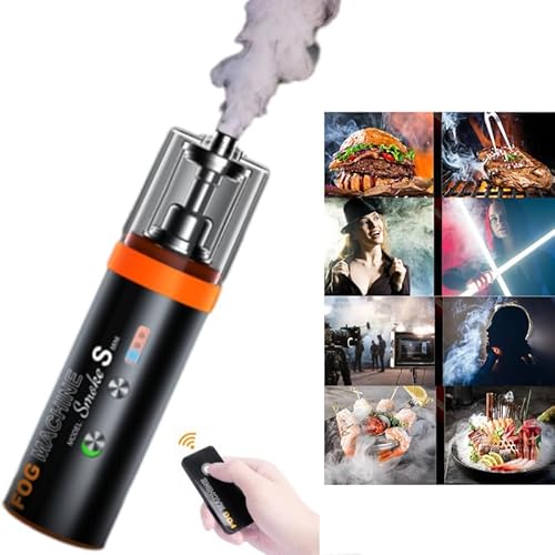 LENSGO Smoke S Mini Nebelmaschinen Smoke Machine 15W mit Fernbedienung, tragbare Handnebelmaschine für Fotografie, Nachtclub, Hochzeit, Party, DJ, Halloween (schwarz) von LENSGO