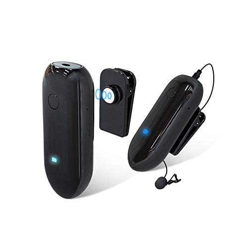 Mini Wireless Lavalier Mikrofon System,LENSGO LWM-318C 20-Kanal UHF Professional Omnidirektionales Kabelloses Ansteckmikrophone Set mit 1 Sender und 1 Empfänger für Canon Nikon DSLR Kamera Smartphone von LENSGO