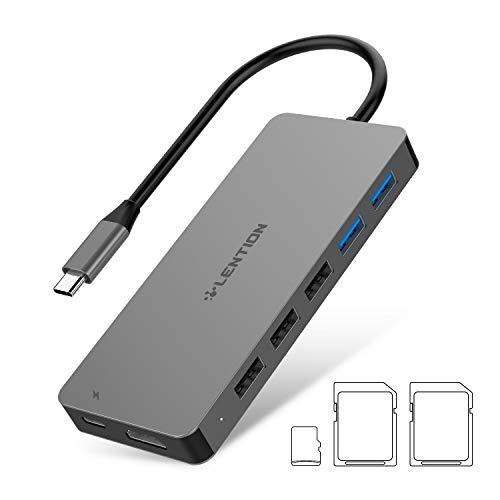 LENTION 11-in-1 USB C Hub mit 4K HDMI, SD&TF-Kartenleser, USB 3.0 & USB 2.0, Typ C Daten und 100W PD, Multiport Adapter Für 2023-2016 MacBook Pro, Neues Mac Air/iPad Pro/Surface, Chromebook, Mehr von LENTION