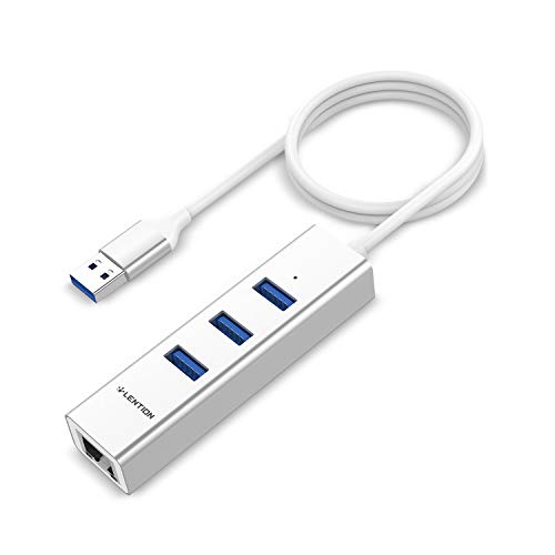 LENTION 3-Port USB 3.0 Hub mit Gigabit Ethernet Netzwerk RJ45 LAN Adapter Kompatibel mit MacBook Air/Pro (Vorgängergeneration), iMac, Surface, Chromebook, weiteren Typ-A-Laptops (0,5 M, Splitter) von LENTION