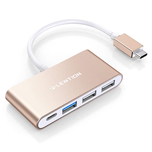 LENTION 4-in-1 USB C Hub mit Typ C 100W Aufladung, USB 3.0 in 5Gbps, USB-C Adapter auf USB, Für 2023-2016 MacBook Pro/Air 13/14/15/16, Neues Mac Air/Surface, ChromeBook von LENTION