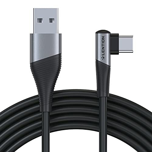 LENTION Typ C Kabel 9V/3A Schnellladung 78 Zoll, 90 Grad USB A auf USB C 27W Ladekabel Kompatibel Samsung Galaxy 2020-2018 Neues iPad Pro, S10 S10E S9 S8 Plus, LG G8/G7 Mehr (ACE3A, Space Grau) von LENTION