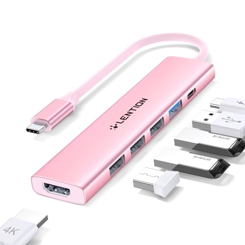 LENTION USB C Hub mit 100W PD Aufladung, 4K HDMI, USB 3.0 & 2.0 Adapter auf HDMI, Kompatibel 2023-2016 Neues MacBook Air/Pro, Neues Mac Air, iPhone 15 Plus Pro Max, Thunderbolt 3/4 von LENTION