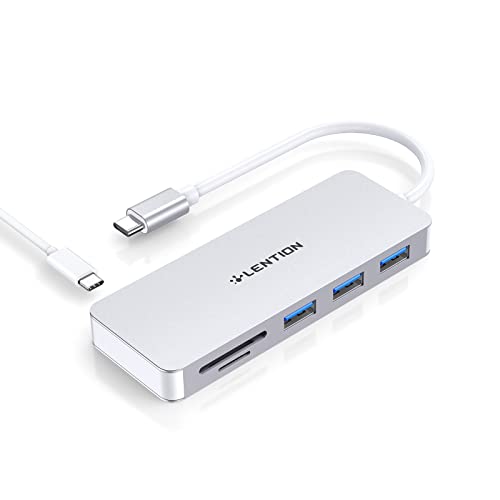 LENTION USB C Hub mit 3X USB 3.0, SD/Micro SD Kartenleser und 60W PD Adapter,Für 2023-2016 MacBook Pro 13/14/15/16, Neues Mac Air/iPad Pro/Surface, Chromebook, Mehr von LENTION