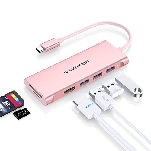 LENTION USB C Hub mit 4K HDMI, USB 3.0, SD&TF Kartenleser, für 2023-2016 MacBook Pro/Air 13/14/15/16, Surface, Chrombook, Laptop, Universal Multiport USB-C Adapter Thunderbolt 3/4 von LENTION