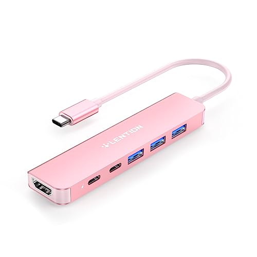 LENTION USB C Hub mit 4K30Hz HDMI, 100W PD, USB-C Datei, USB 3.0, USB C Multiport Adapter USB C auf USB kompatibel 2023-2016 MacBook Pro/Air, Neues Mac, iPhone 15 Plus Pro Max, Thunderbolt 3/4 von LENTION