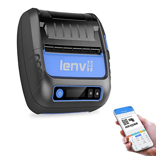 LENVII Mini Bluetooth Etikettendrucker,Tragbarer Thermo Beschriftungsgerät 3 Zoll Wireless Labeldrucker für Barcode,Einzelhandel,Foto,Kleidung,für Android & iOS mit USB-Aufladung von LENVII