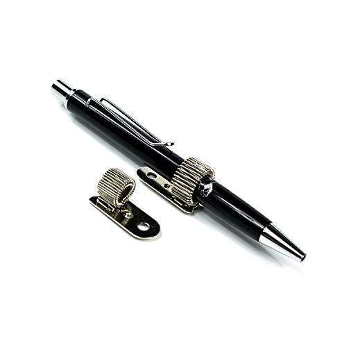 LEO’s - 10 x Stiftehalter aus Metall zum Einnieten (drehbar) - Stifthalter für Kugelschreiber, Schreibgeräte und Büroartikel - Kugelschreiberhalter Stifthalterung zur dauerhaft stabilen Anbringung von LEO's