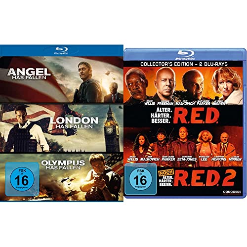 Olympus/London/Angel has fallen - Triple Film Collection [Blu-ray] & R.E.D. - Älter. Härter. Besser / R.E.D. 2 [Blu-ray] [Collector's Edition] von LEONINE Distribution GmbH