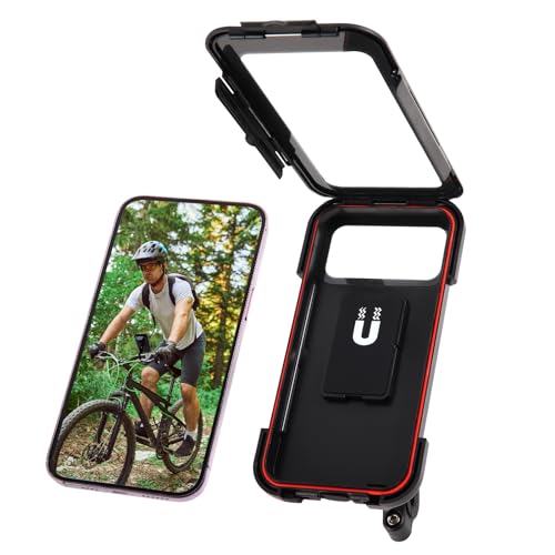 LEPONTS Motorrad-Telefonhalter Handyhalterung wasserdicht, magnetische Fahrrad-Handy-Griff-Halterung Handyhalter, stabile Mobile Basis, 360 ° Diebstahlschutz, Telefonschutz Motorrad Zubehör von LEPONTS